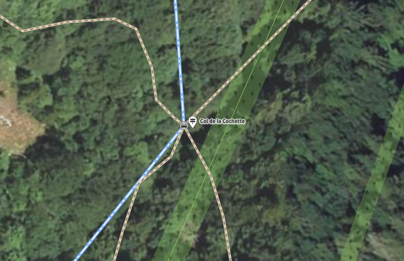 Col de la Cochette sur image satellite