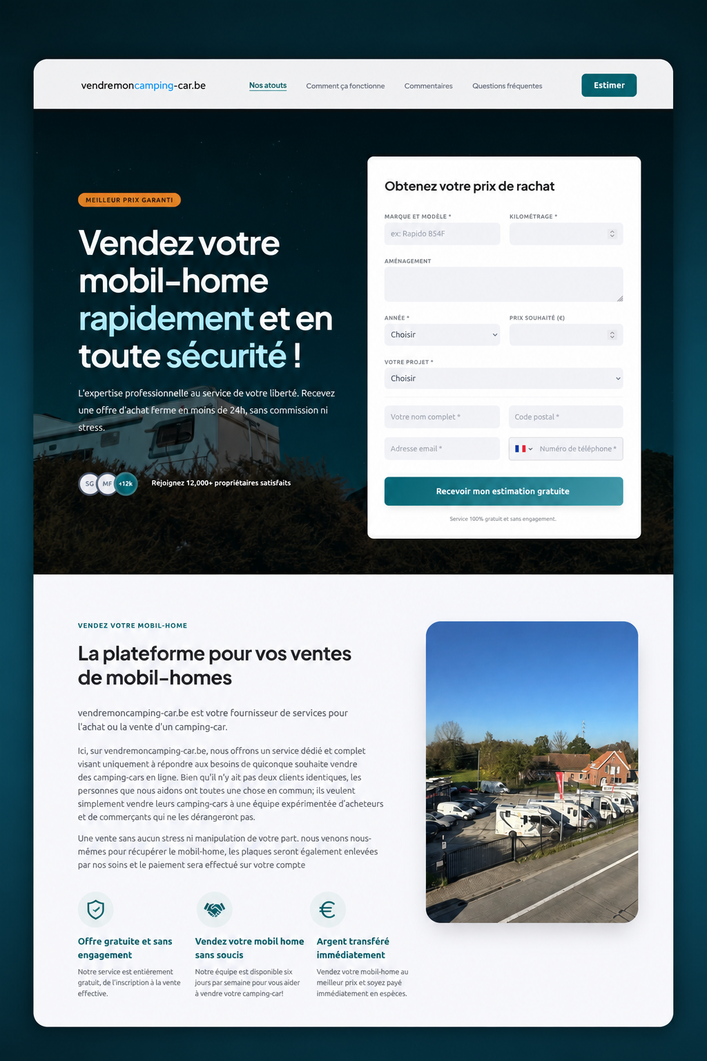 Projet vendremoncamping-car.be